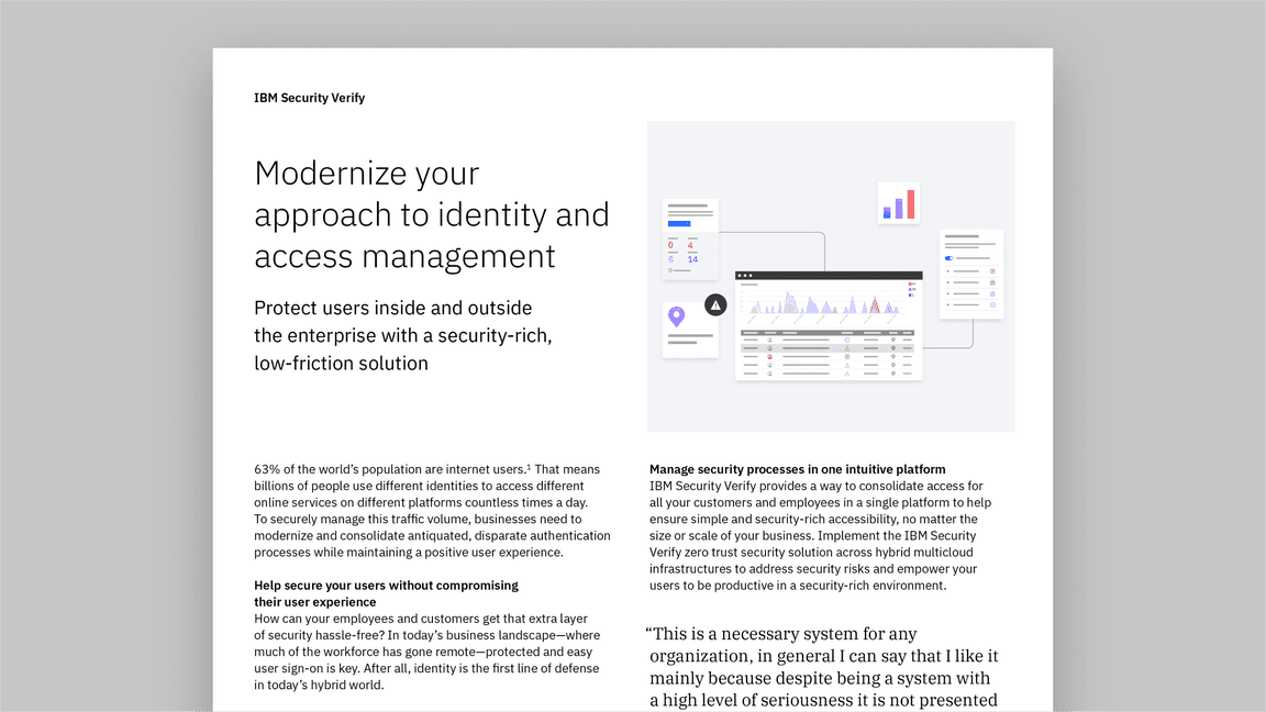 IBM Security Verify access management solution brief hero image